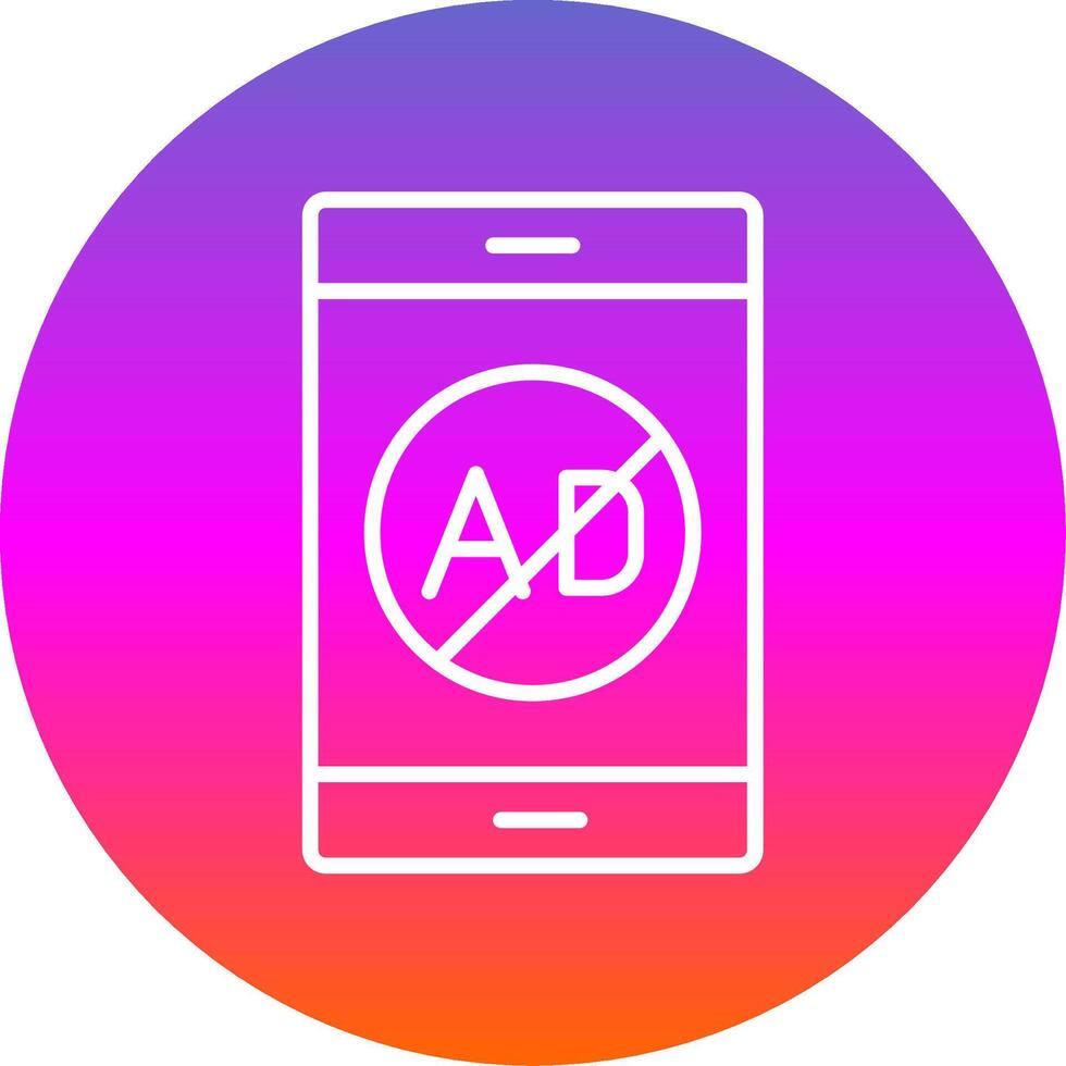 Ad Blocker Line Gradient Circle Icon vector