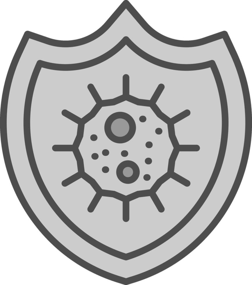 Bacteria Line Filled Greyscale Icon Design vector