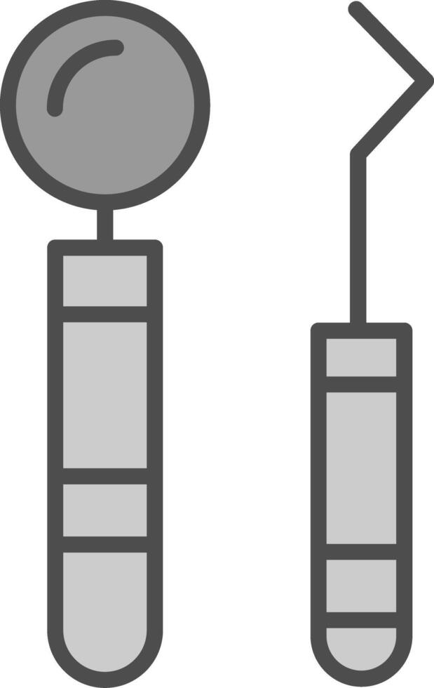 Dentist Tools Line Filled Greyscale Icon Design vector