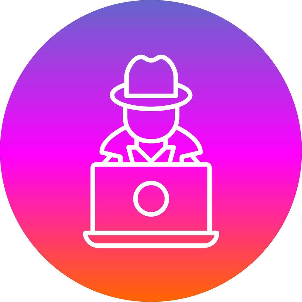Hacker Line Gradient Circle Icon vector