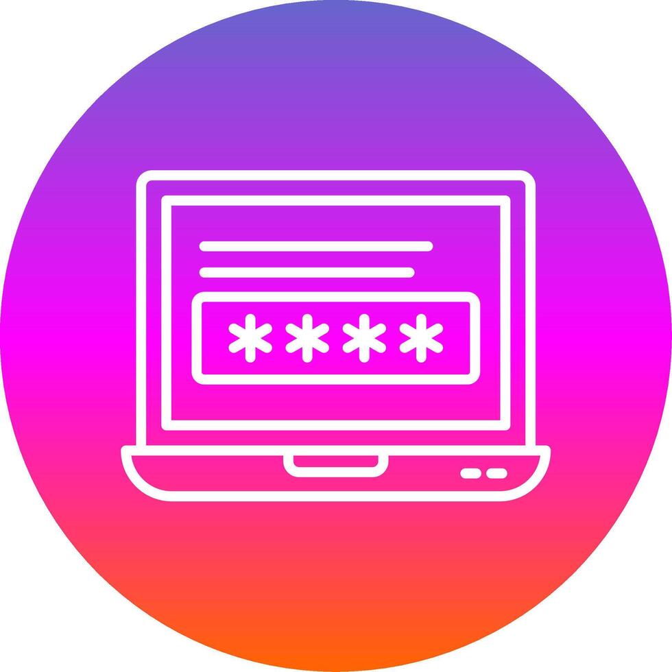 Laptop Line Gradient Circle Icon vector