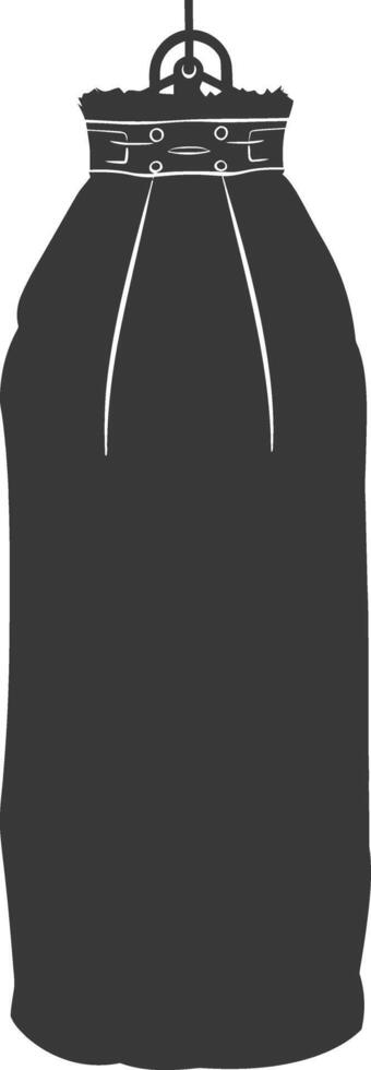 Silhouette punching bag black color only full vector