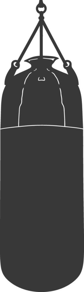 Silhouette punching bag black color only full vector