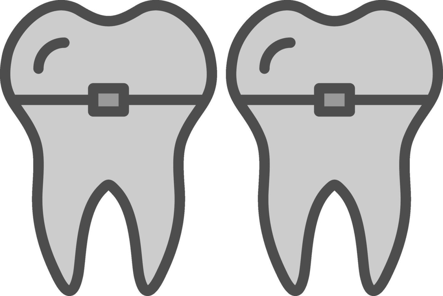Braces Line Filled Greyscale Icon Design vector