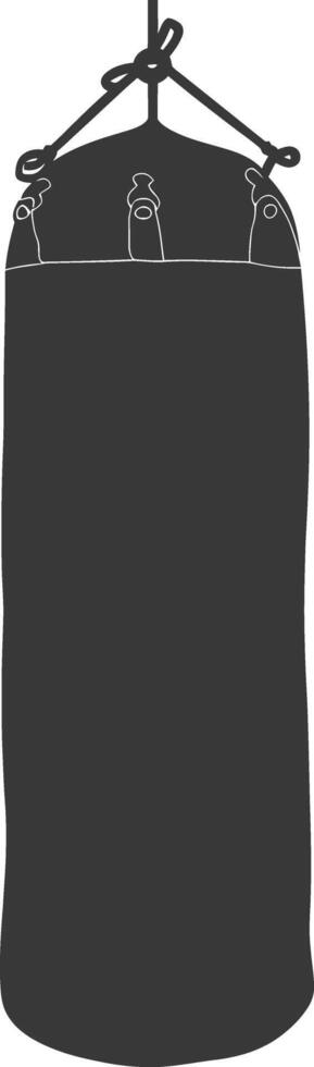 Silhouette punching bag black color only full vector