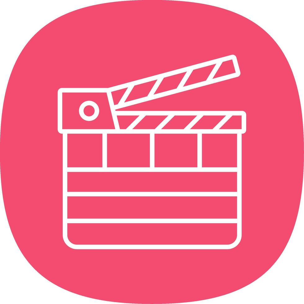 Clapperboard Line Curve Icon Design vector