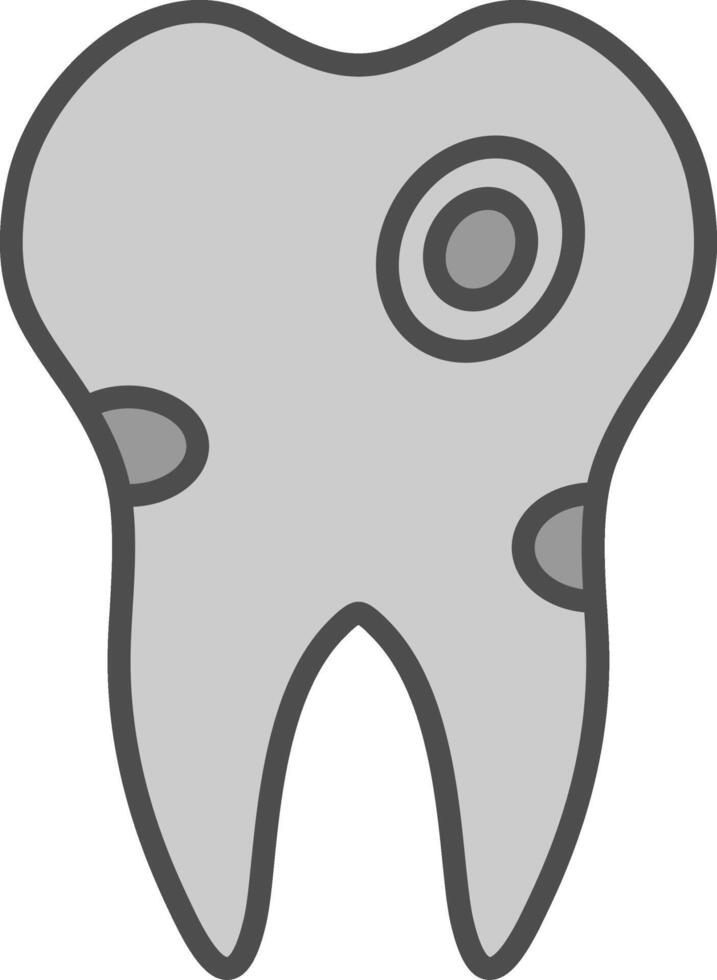 Caries Line Filled Greyscale Icon Design vector