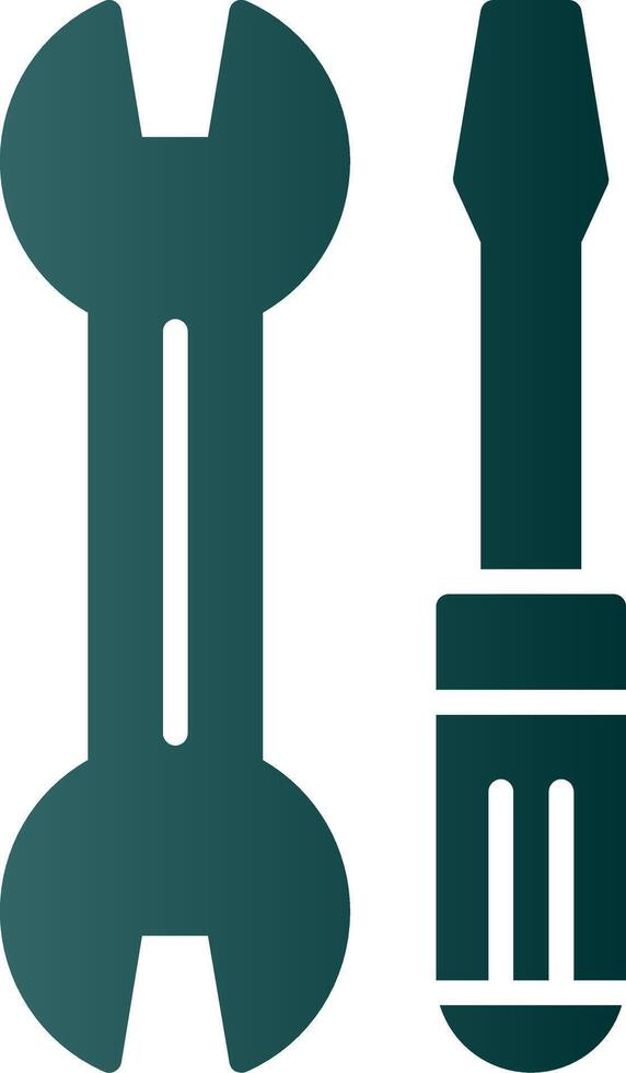 Wrench and Screw Driver Glyph Gradient Icon vector