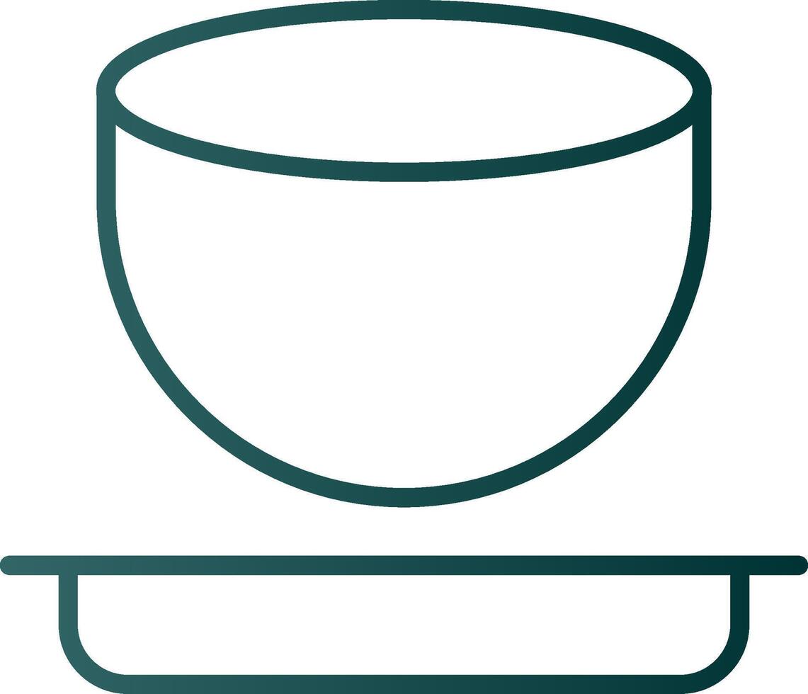 Bowl Line Gradient Icon vector