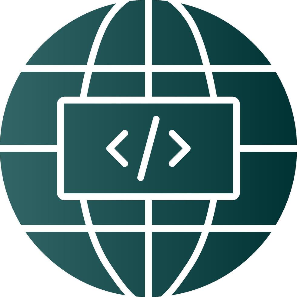 Earth Globe Glyph Gradient Icon vector