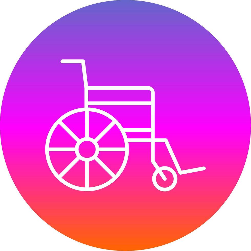 Wheelchair Line Gradient Circle Icon vector