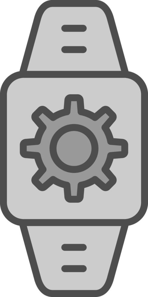 Smartwatch Line Filled Greyscale Icon Design vector