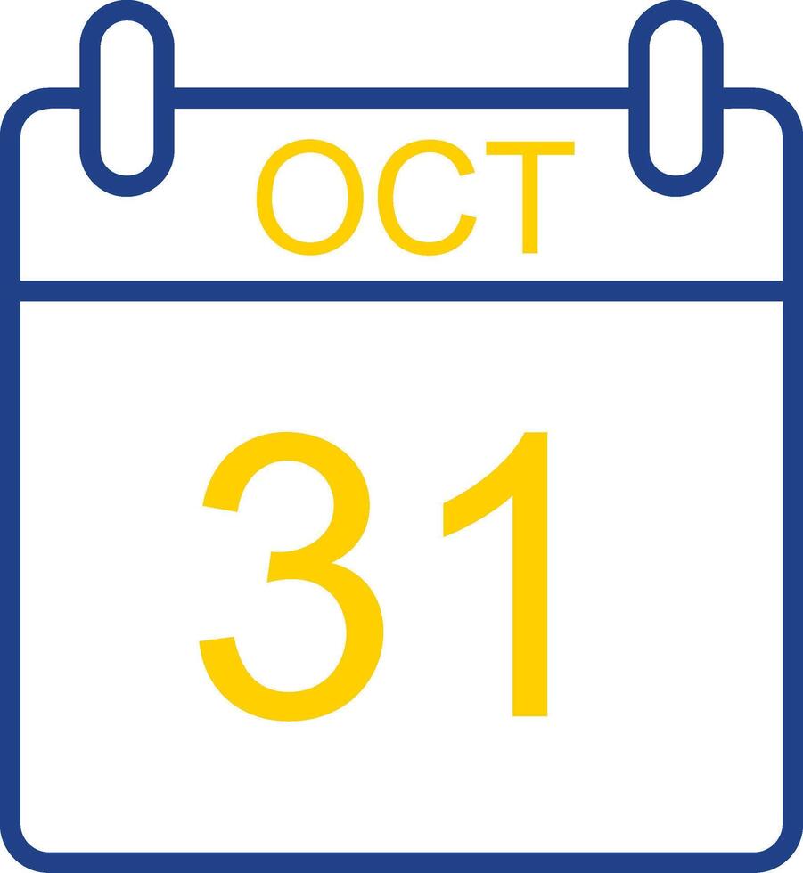 October Line Two Colour Icon Design vector