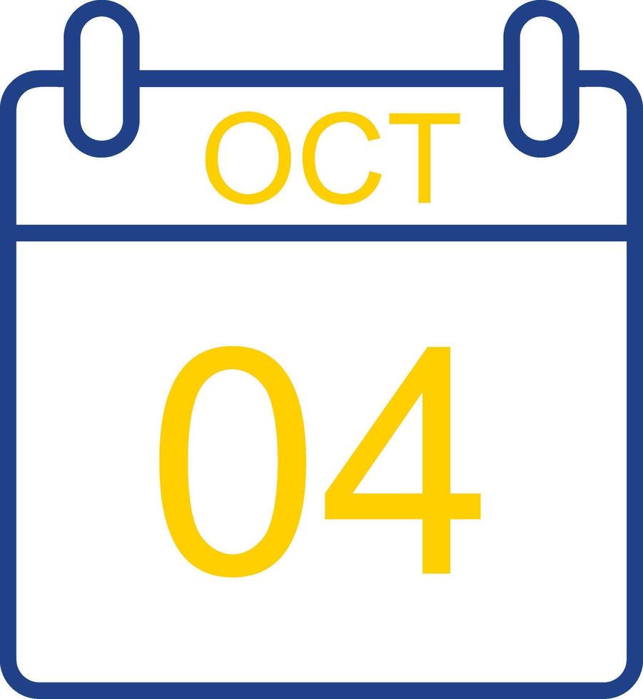 October Line Two Colour Icon Design vector