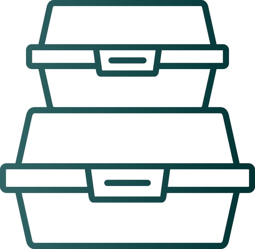 Food Container Line Gradient Icon vector