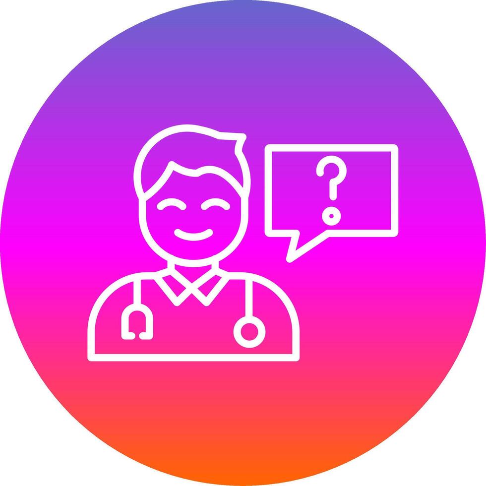 Health Question Line Gradient Circle Icon vector