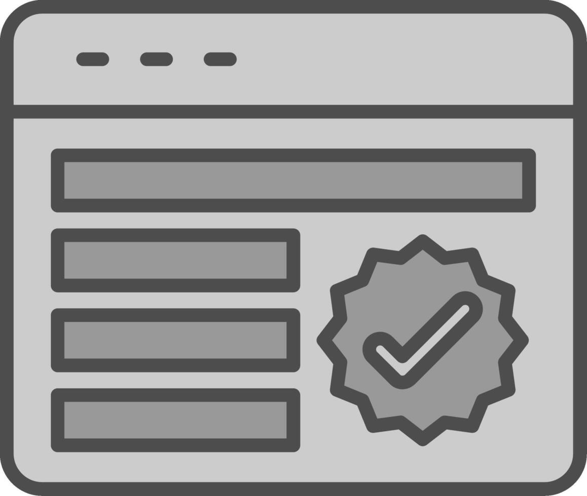 Approved Line Filled Greyscale Icon Design vector