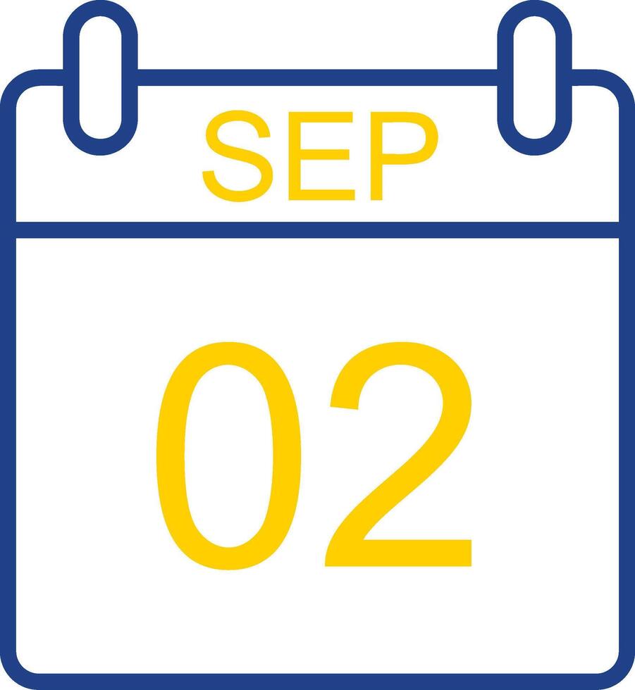 September Line Two Colour Icon Design vector