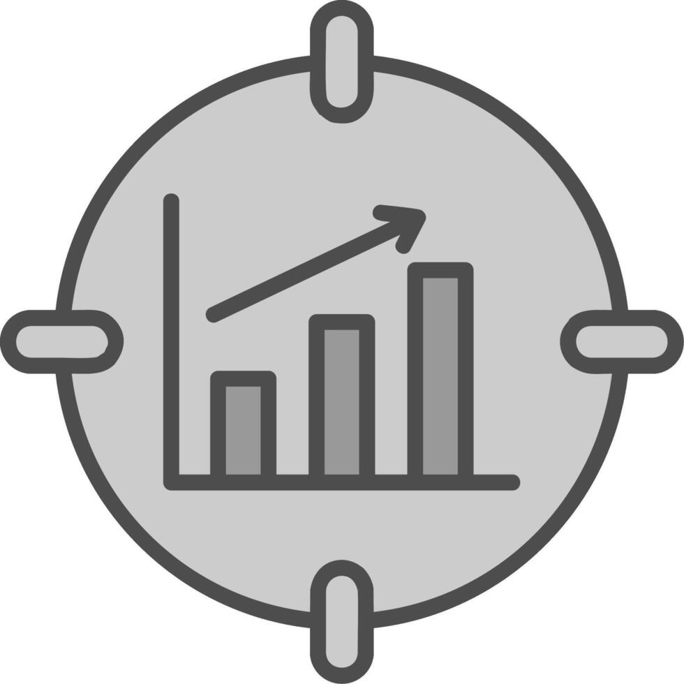 Data Analytics Line Filled Greyscale Icon Design vector