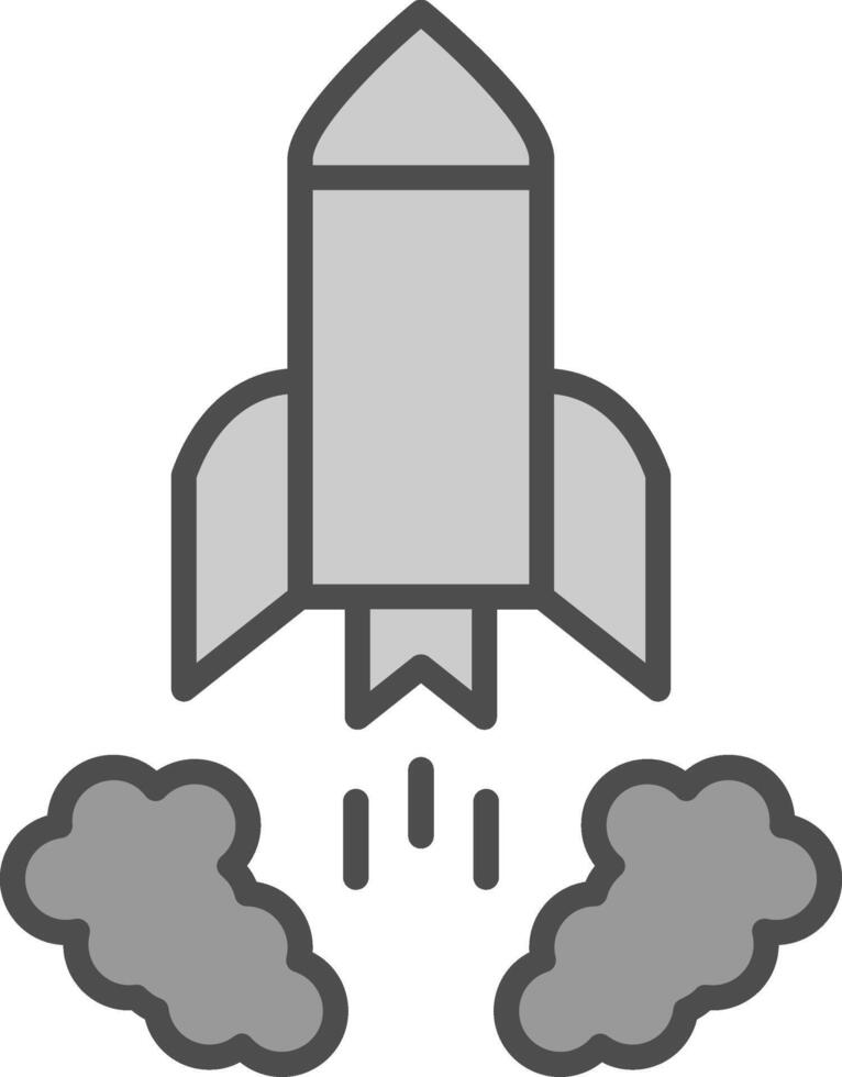 Rocket Launch Line Filled Greyscale Icon Design vector