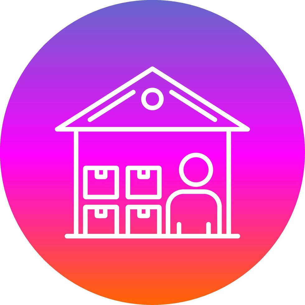 Warehouse Manager Line Gradient Circle Icon vector