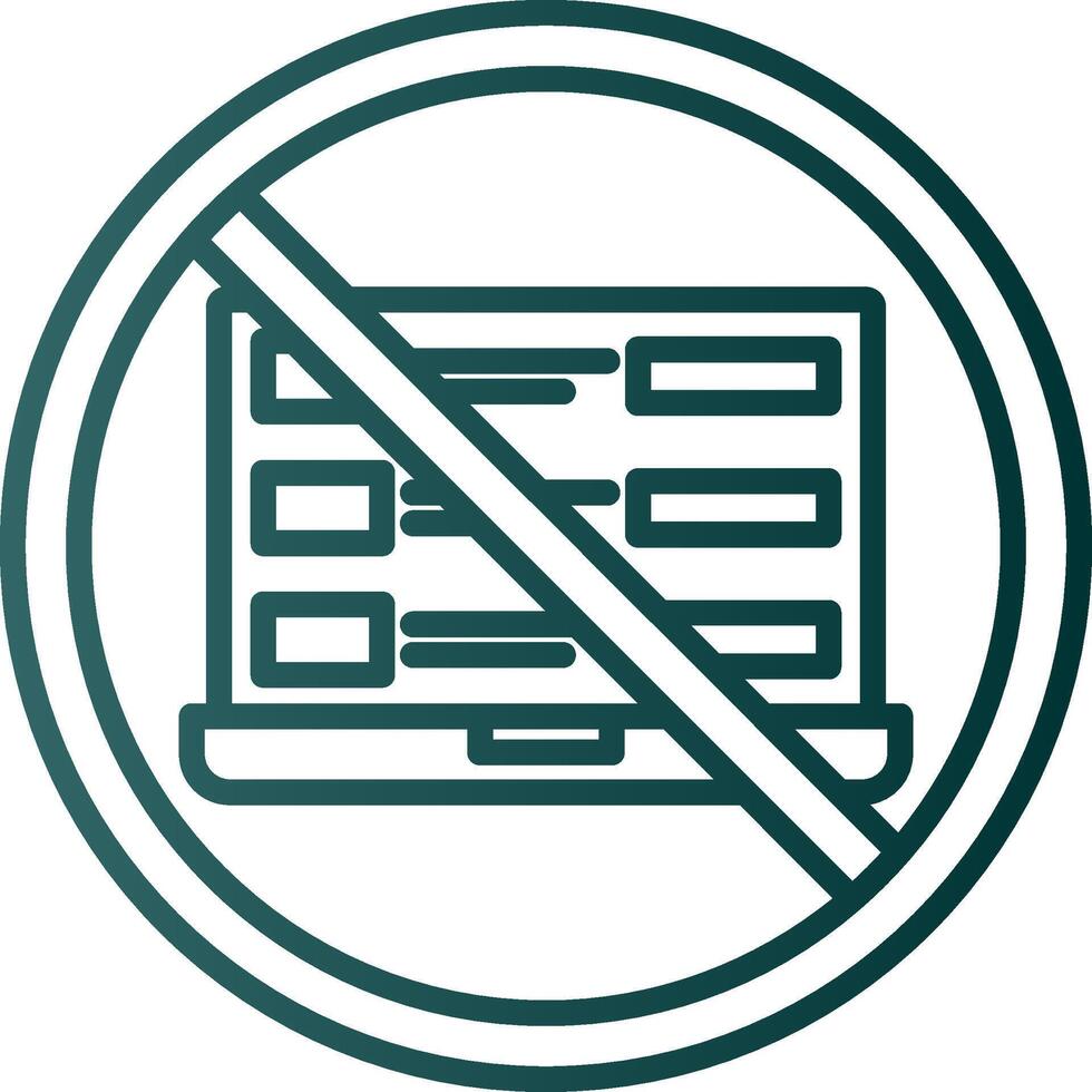 Prohibited Sign Line Gradient Icon vector