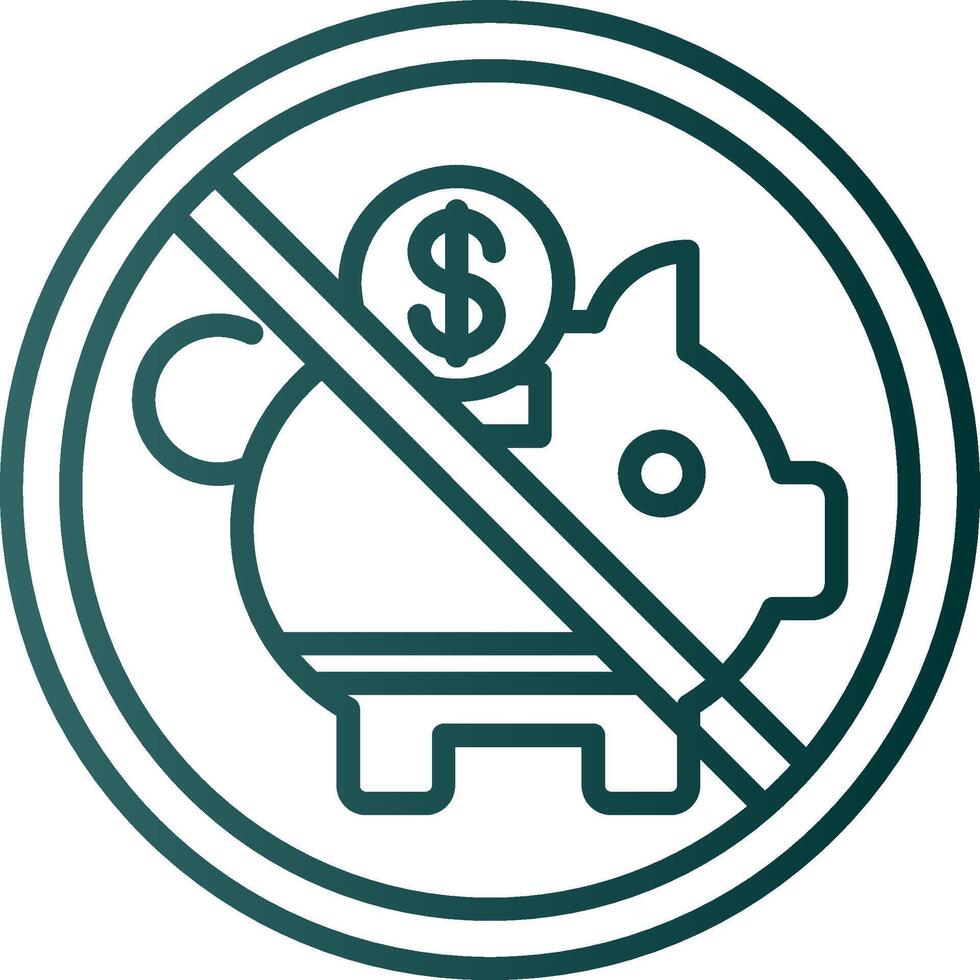 Prohibited Sign Line Gradient Icon vector