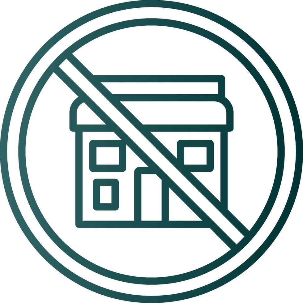 Prohibited Sign Line Gradient Icon vector