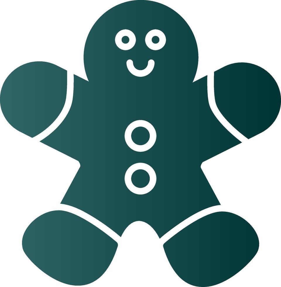 Gingerbread Man Glyph Gradient Icon vector