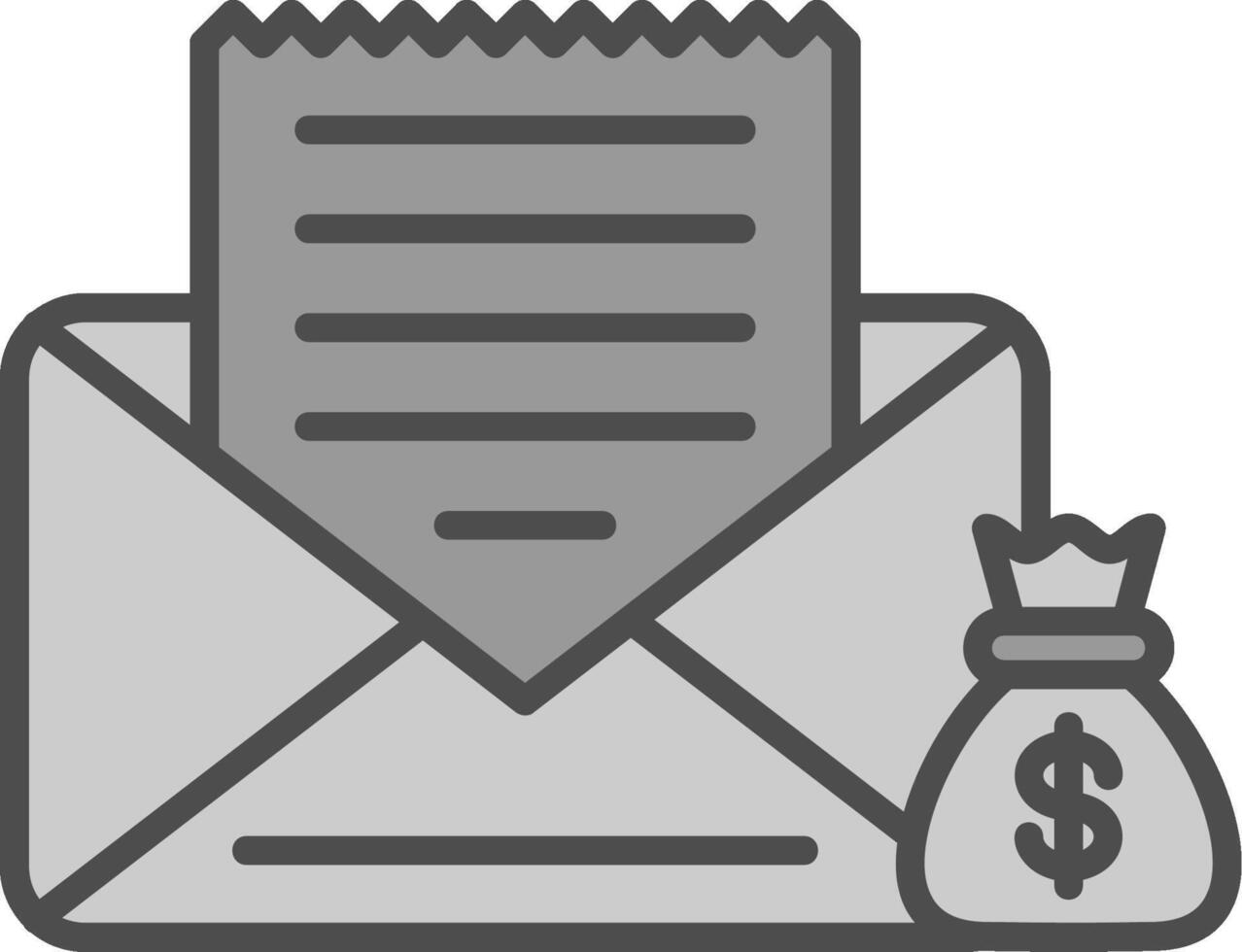 Envelope Line Filled Greyscale Icon Design vector