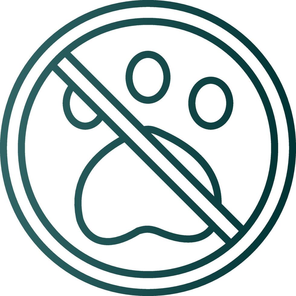 Prohibited Sign Line Gradient Icon vector
