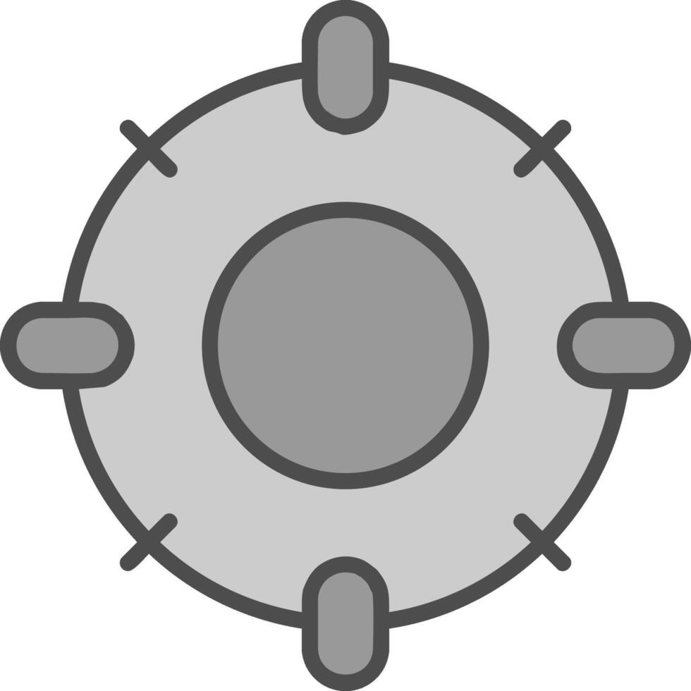 Target Line Filled Greyscale Icon Design vector