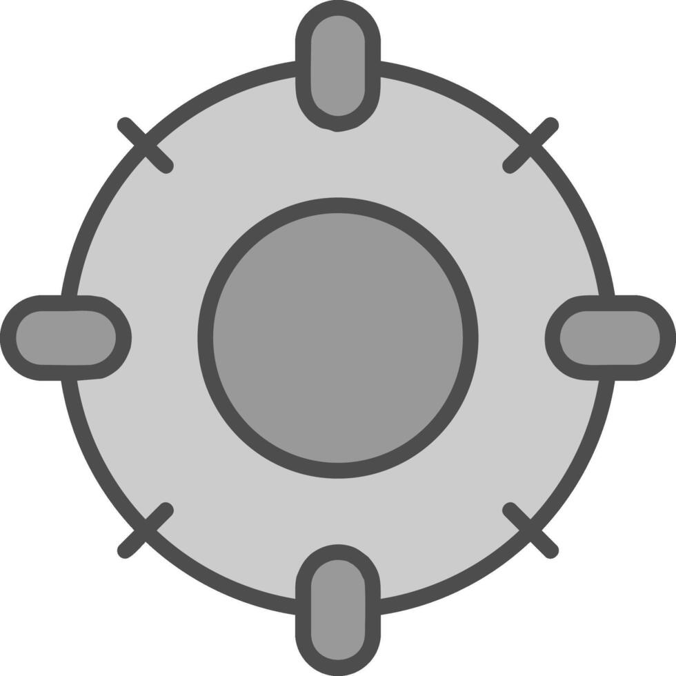 Target Line Filled Greyscale Icon Design vector