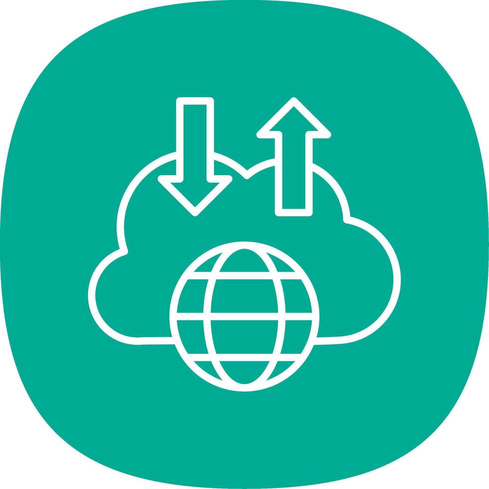 Cloud Line Curve Icon Design vector