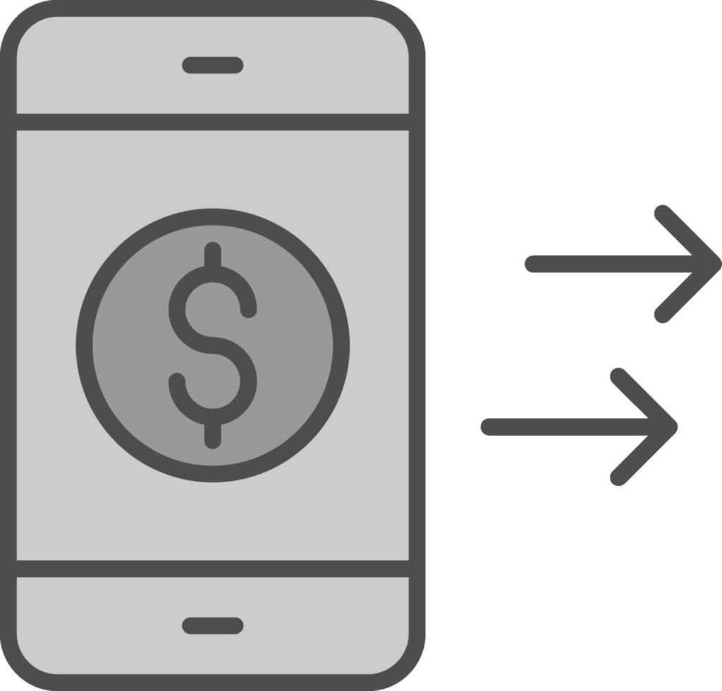 Transfer Money Line Filled Greyscale Icon Design vector