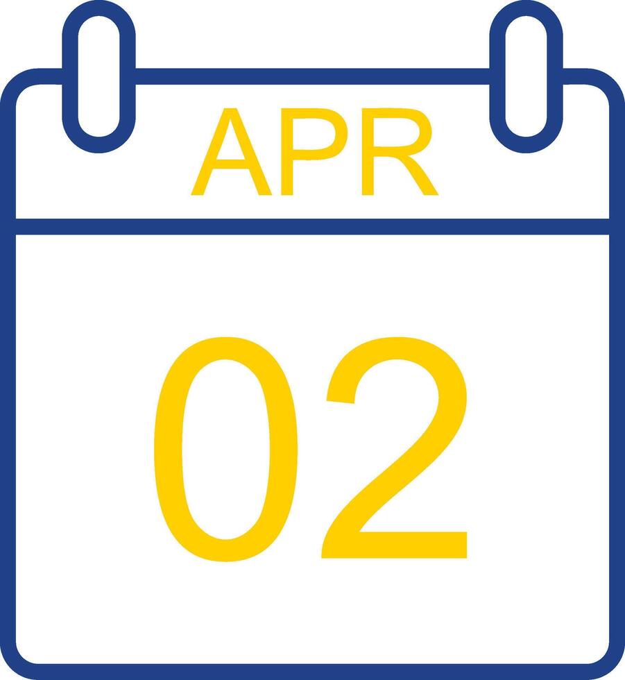 April Line Two Colour Icon Design vector