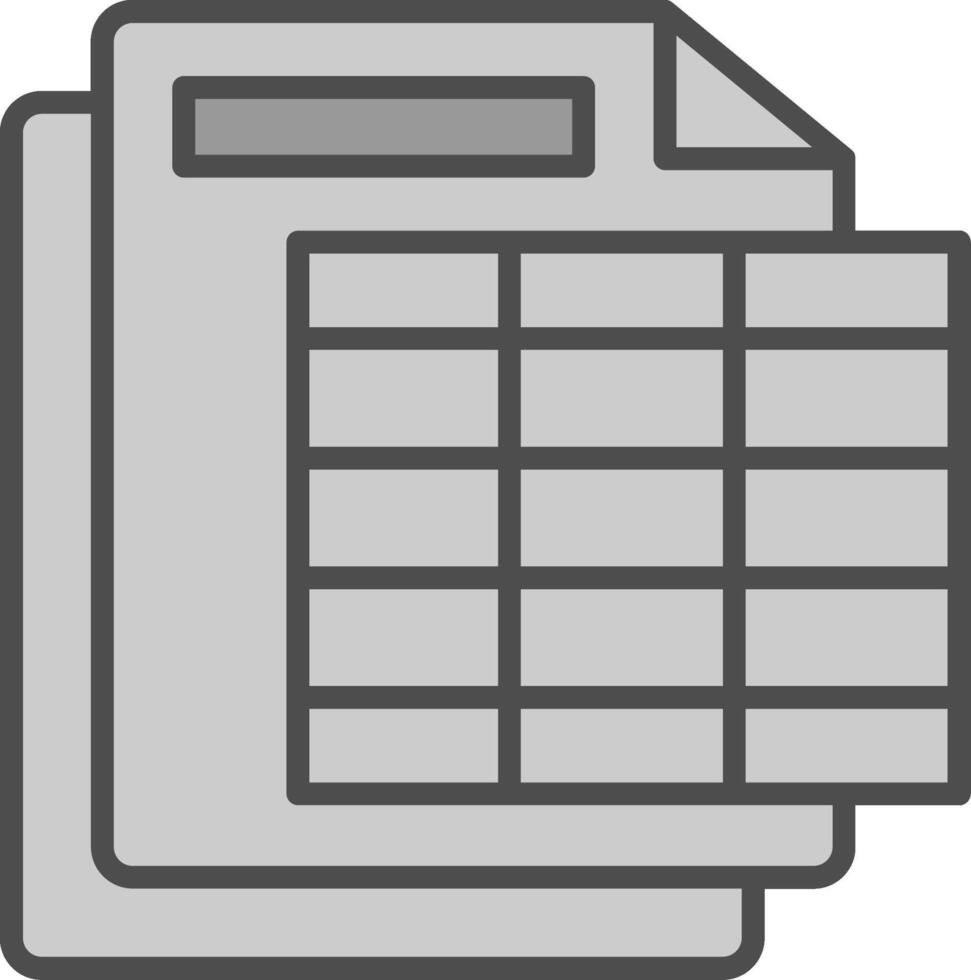 Spreadsheet Line Filled Greyscale Icon Design vector