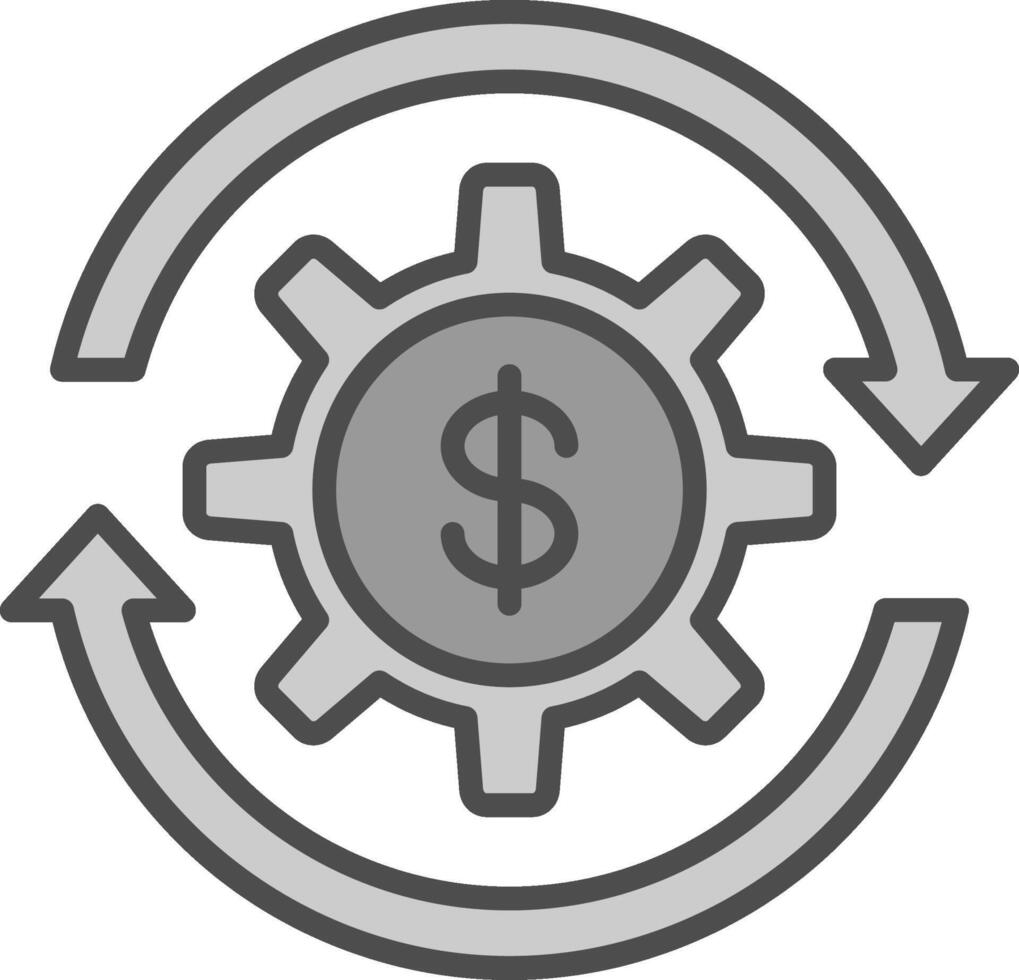 Money Management Line Filled Greyscale Icon Design vector