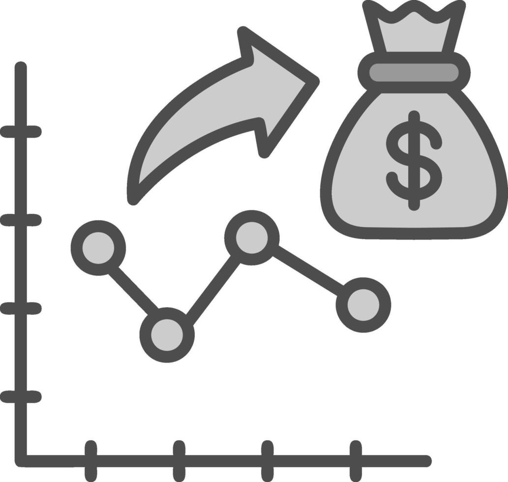 Average Selling Price Line Filled Greyscale Icon Design vector