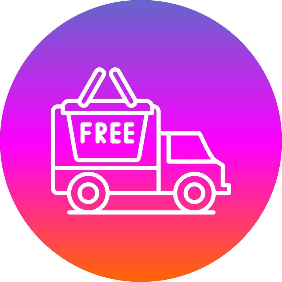 Free Delivery Line Gradient Circle Icon vector