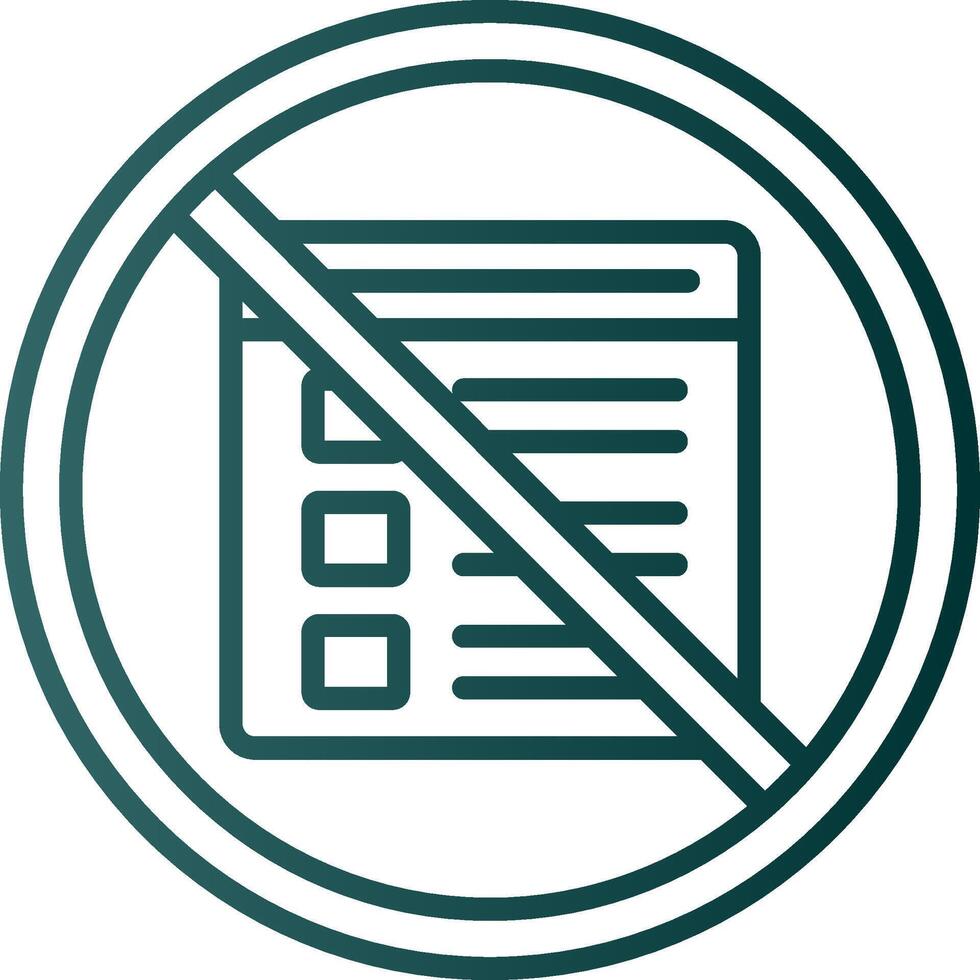 Prohibited Sign Line Gradient Icon vector