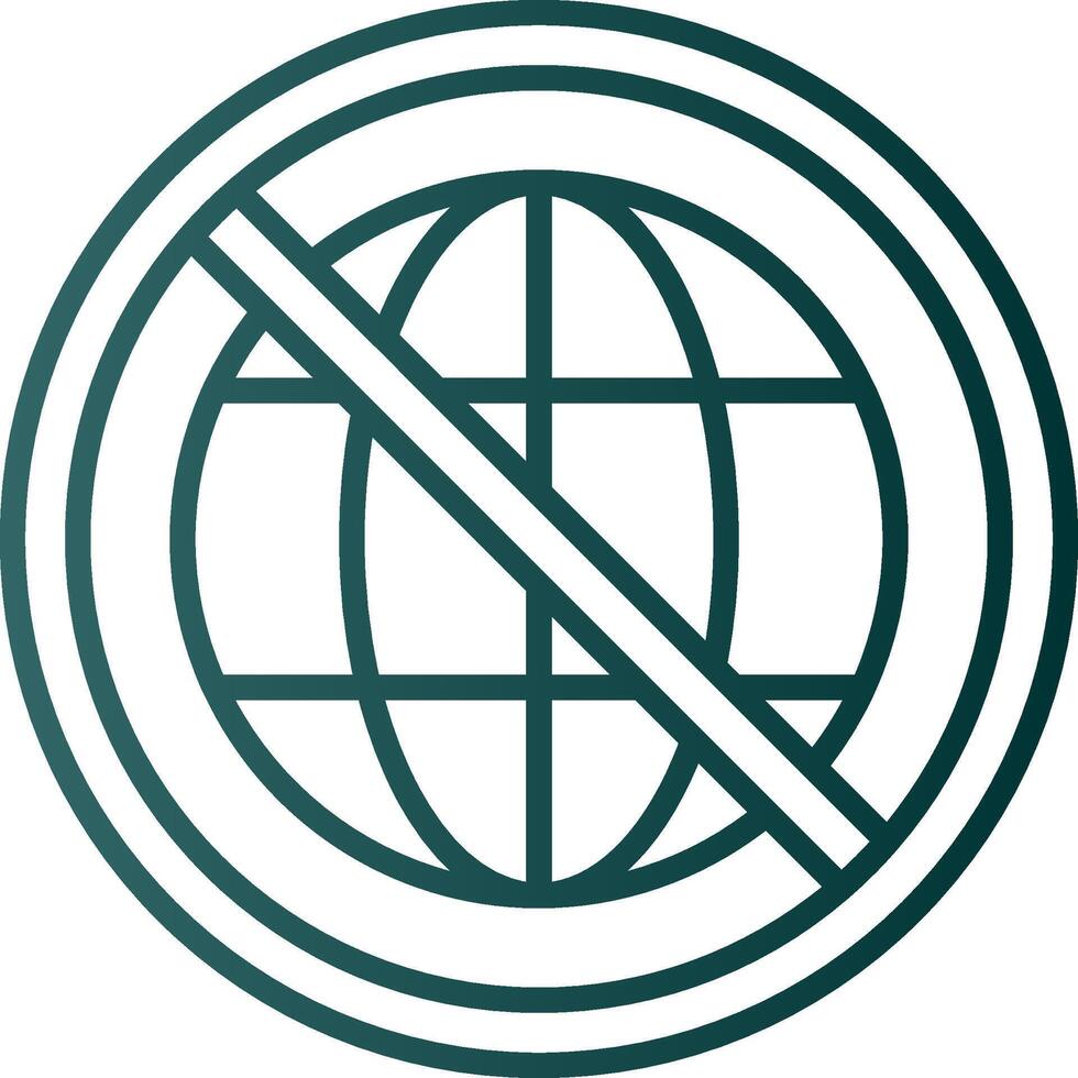 Prohibited Sign Line Gradient Icon vector