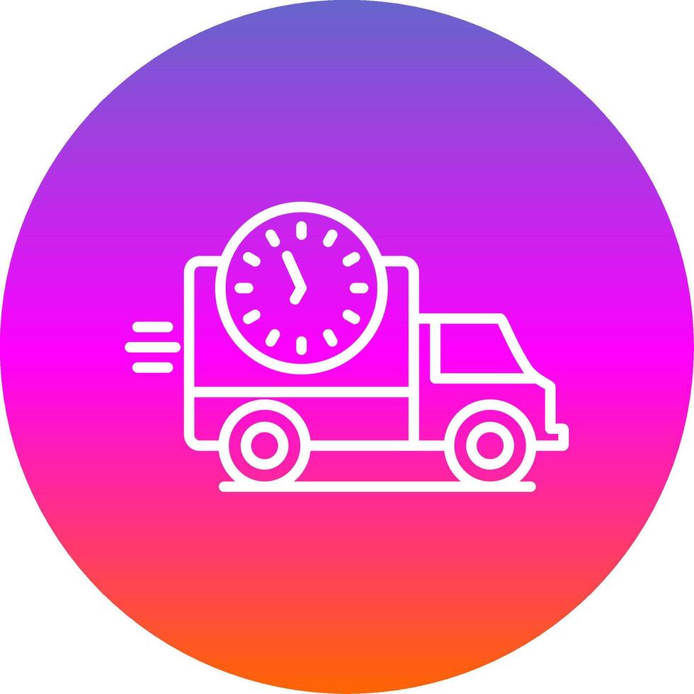 Delivery Time Line Gradient Circle Icon vector