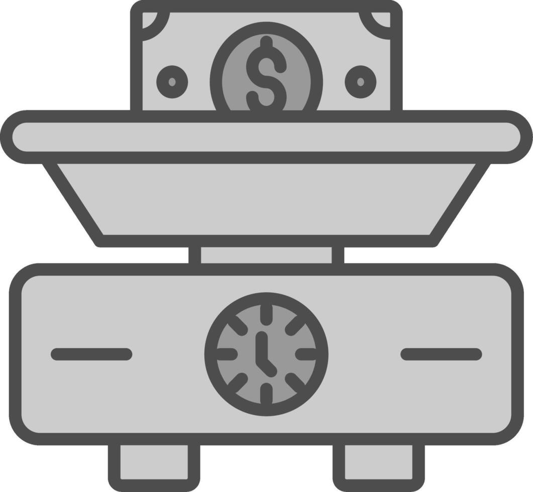 Weighing Scale Line Filled Greyscale Icon Design vector