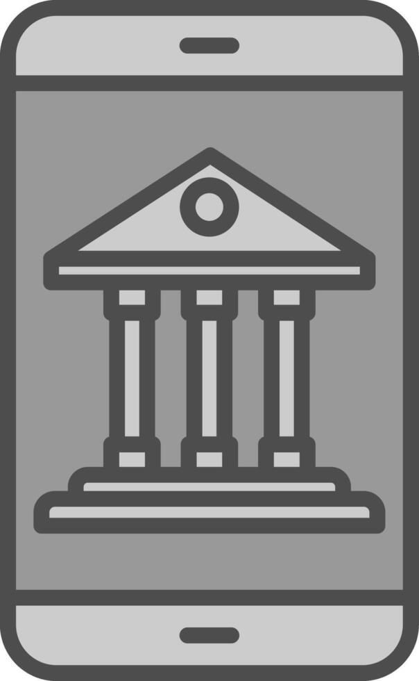 Mobile Banking Line Filled Greyscale Icon Design vector