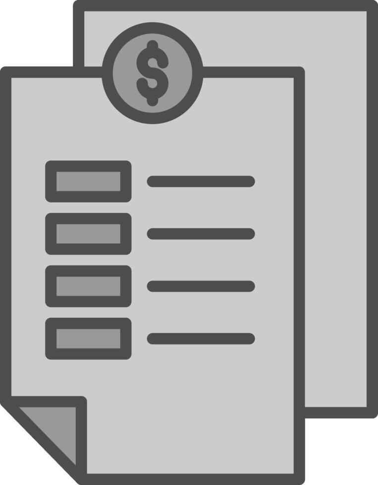 Invoice Line Filled Greyscale Icon Design vector