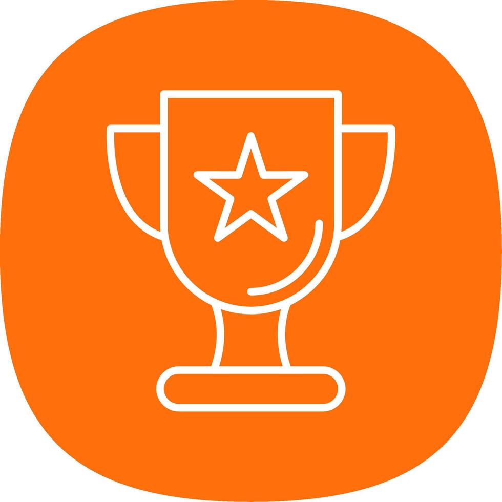 Trophy Line Curve Icon Design vector