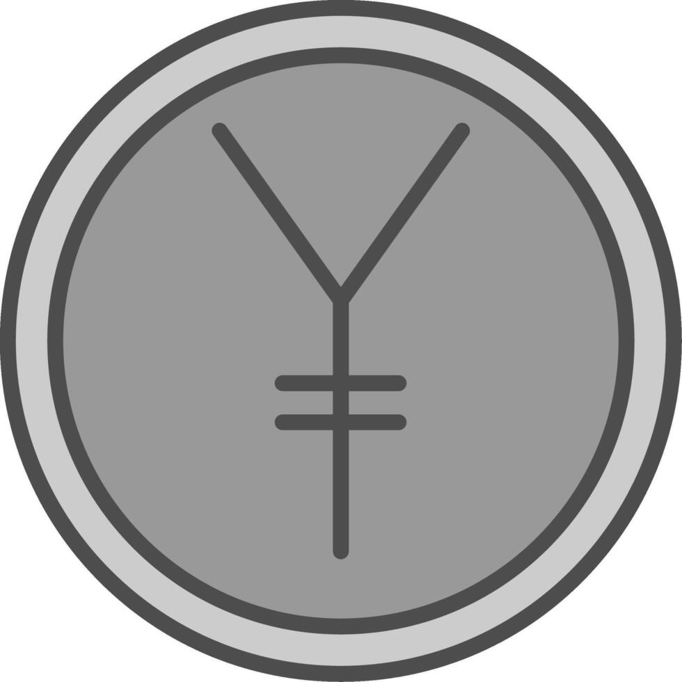 Yen Line Filled Greyscale Icon Design vector