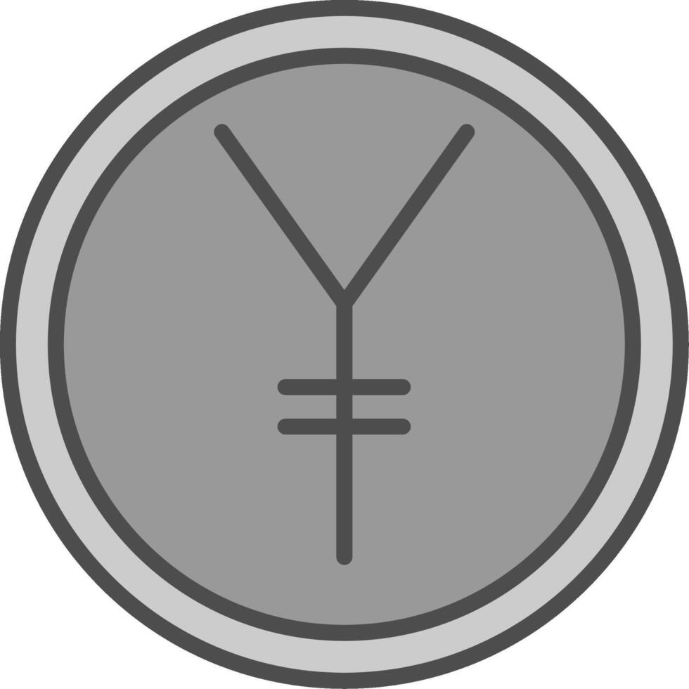 Yen Line Filled Greyscale Icon Design vector