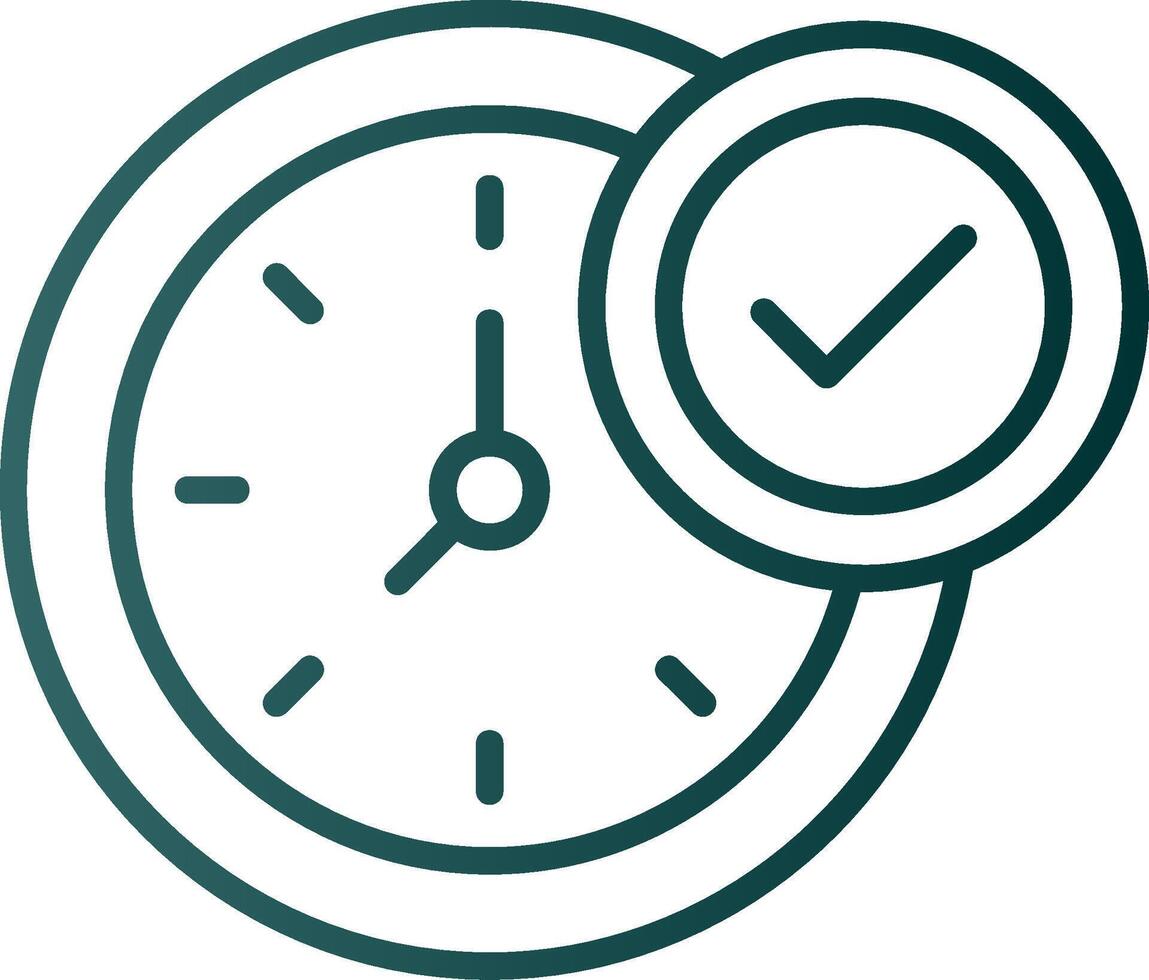 Clock Line Gradient Icon vector